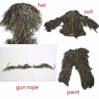 Camouflage Hunting Ghillie Suit Secretive Hunting Clothes Sniper Suit Camouflage Clothing Army Airsoft Uniform