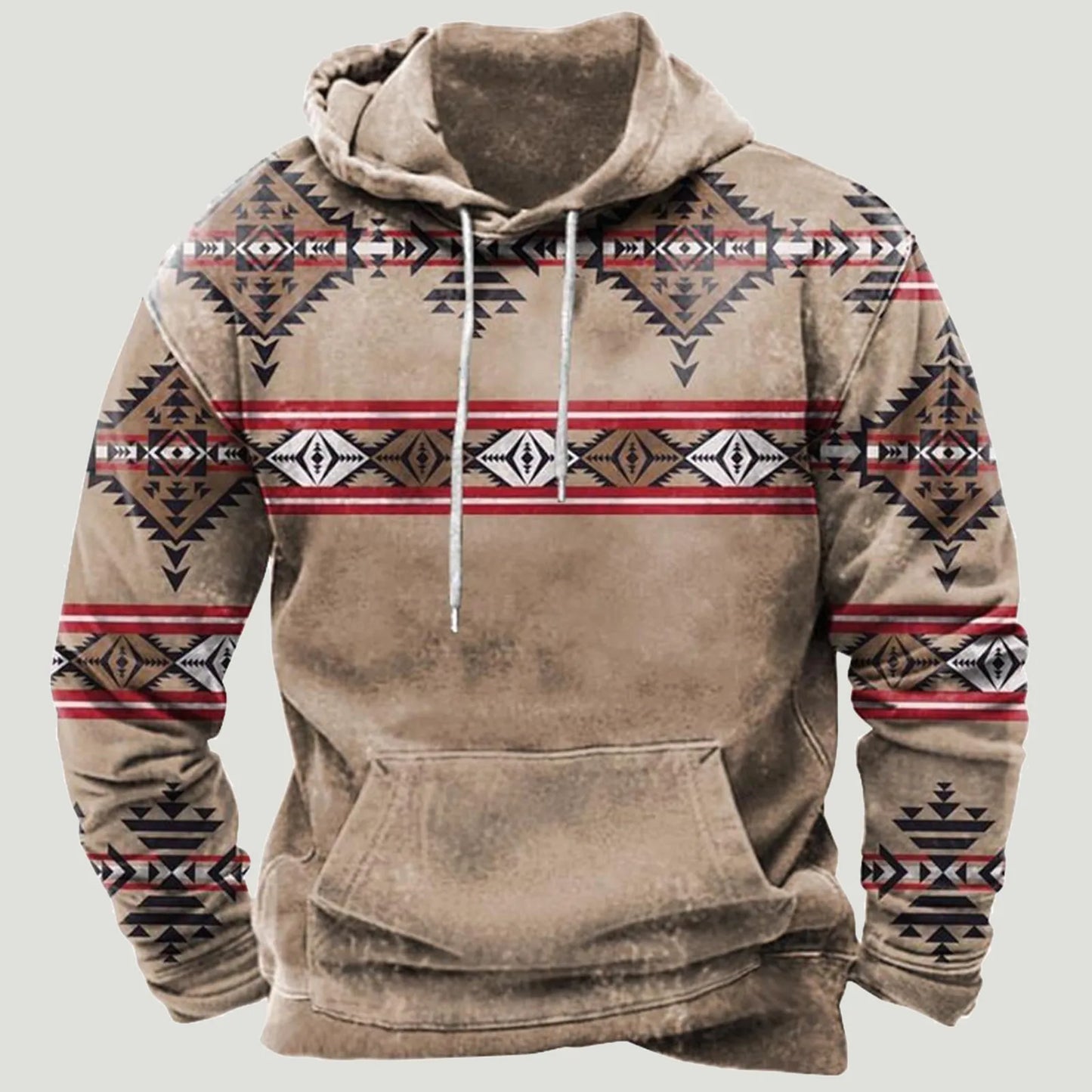 Aztec Hoodies Men's Streetwear Vintage Clothing Casual Sweatshirt