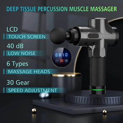 Deep Tissue Massage Gun Portable Facial Muscle Massager Massage Pistool For Back Neck Body Muscle Pain Relieve