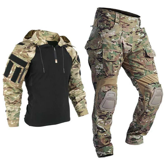 Tactical Suits Airsoft Paintball Work Hunting Clothes Military Uniform US CP Camo Combat Shirts Cargo Knee Pads Pants Army Tops